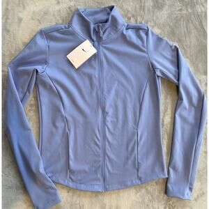 Nike One Dri-FIT Full-Zip Mid-Layer Top Womens Size S Blue Yoga Workout Jogger